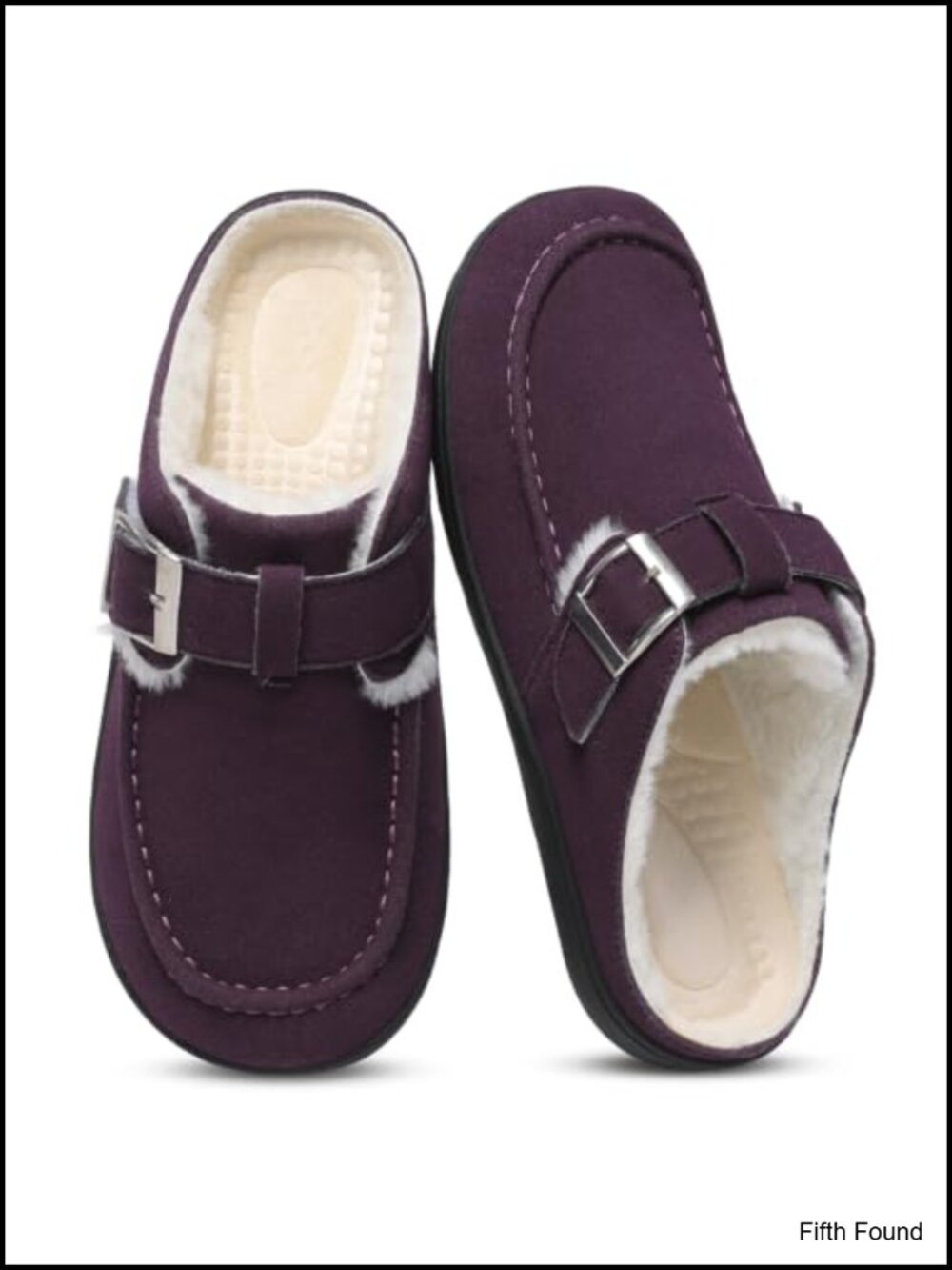 Womens Wide Fuzzy Adjustable Diabetic Slippers Mules Suede Non-Slip